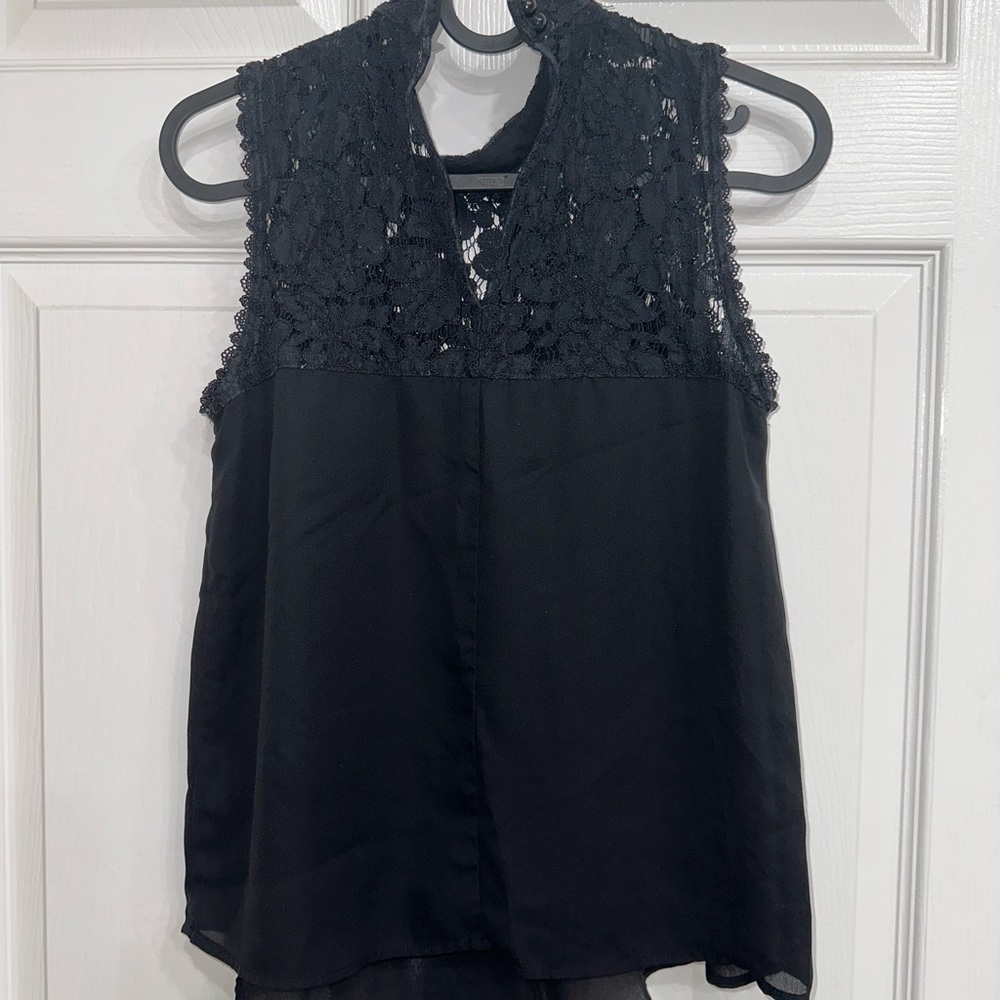 Black blouse with lace